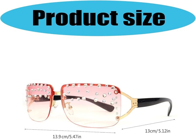 نظارات شمسية معدنية بدون إطار للفتيات والأولاد، إكسسوارات سفر وهيب هوب ودعائم تصوير، الحجم كما هو موضح - Image 5