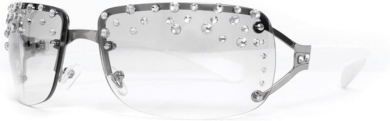 نظارات شمسية معدنية بدون إطار للفتيات والأولاد، إكسسوارات سفر وهيب هوب ودعائم تصوير، الحجم كما هو موضح - Image 1