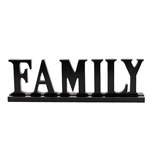 E-view Wooden Family Sign for Home Decor - Decorative Letters Tabletop Word Plaque Home Décor Accents - Image 1