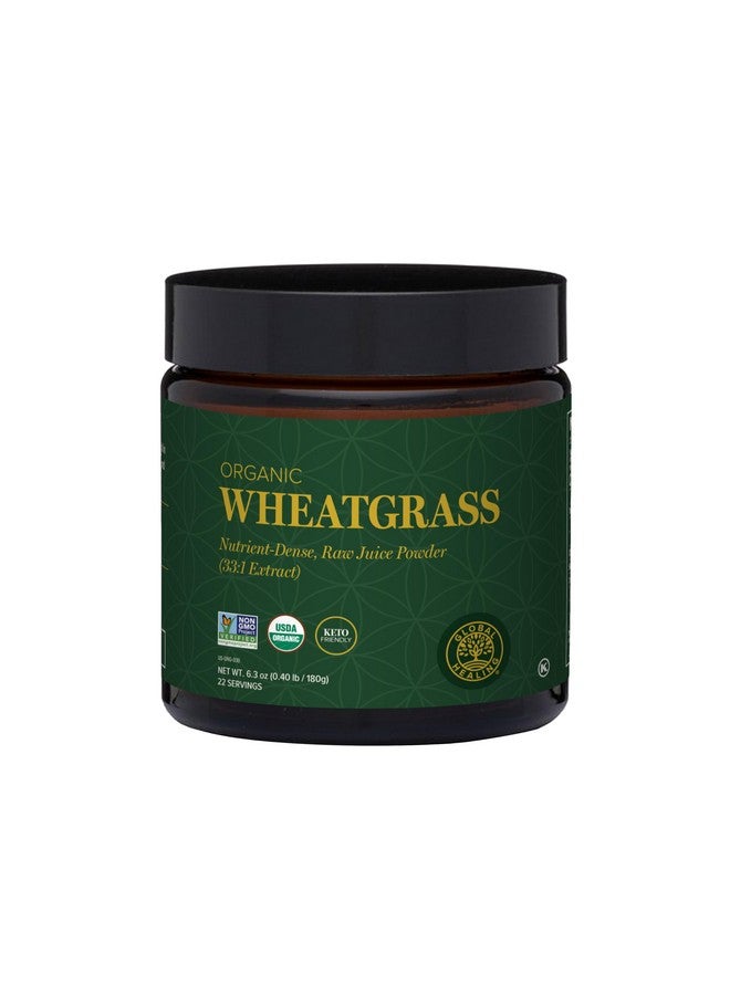 global healing center Global Healing Wheat Grass Powder Organic 180g - Nutrient-Dense, Raw Wheatgrass Juice Powder (33:1 Extract) with Strong Antioxidants for Immune Support & Energy Boost - Cold-Process, Non-GMO - 6.3 Oz - Image 1