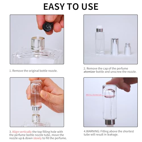 MUB 10ml Perfume Travel Refillable Atomizer Bottle Glass Unique Top-Filling Leak-Proof Spray Bottle Atomizer Sprayer for Perfume Cologne Mini Travel Size Empty Pocket Portable - Image 4