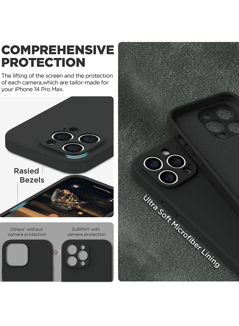 Compatible with iPhone 14 Pro MAX with Screen Protector, Silicone Case with Camera Protection, Case Compatible with iPhone 14 Pro MAX 6.7" (Black) - Image 4