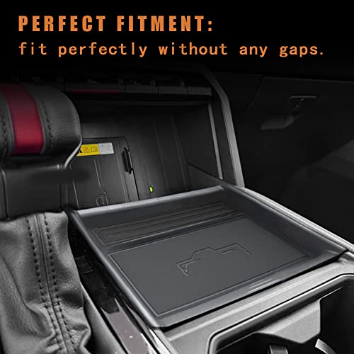 TripleAliners for 2022 2023 2024 205 Tundra Center Console Leather Insert Storage Organizer Accessories with Trim Compatible with Toyota Tundra 2022-2025 SR SR5 Limited TRD PRO (Leather Black) - Image 5