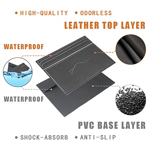 TripleAliners for 2022 2023 2024 205 Tundra Center Console Leather Insert Storage Organizer Accessories with Trim Compatible with Toyota Tundra 2022-2025 SR SR5 Limited TRD PRO (Leather Black) - Image 3