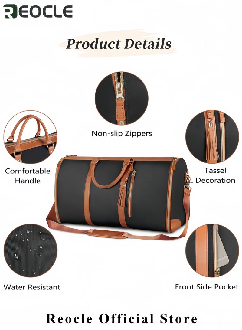 REOCLE Foldable Travel Bag 2 in 1 Travel Garment Bag Waterproof Foldy Bag for Travel Carry on Garment Duffle Bag Duffel Weekender Bag - Image 5
