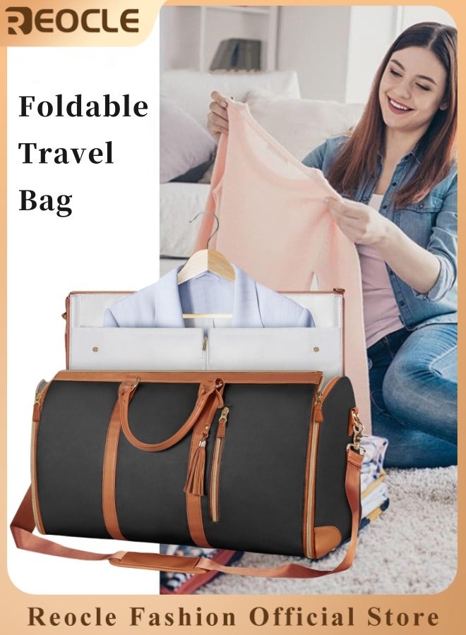 REOCLE Foldable Travel Bag 2 in 1 Travel Garment Bag Waterproof Foldy Bag for Travel Carry on Garment Duffle Bag Duffel Weekender Bag - Image 1