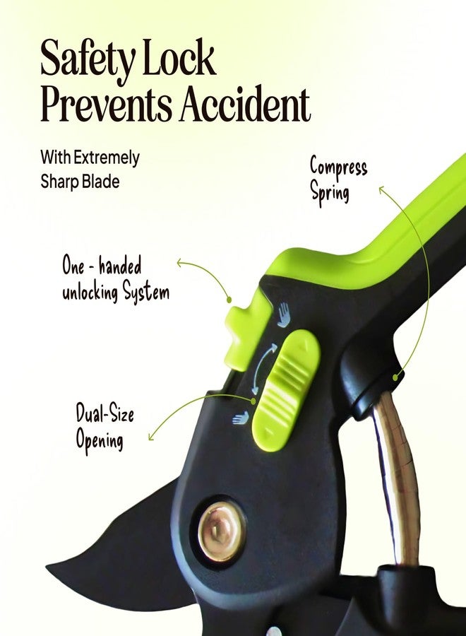 Craft911 Ultra Sharp Pruning Shears Hedge Clipper - Cuts 3X Easier, Dual-Size Opening, Weak Hand Arthritis Clippers, Rust-Resistant Pruner, Effortlessly Cuts - Image 5