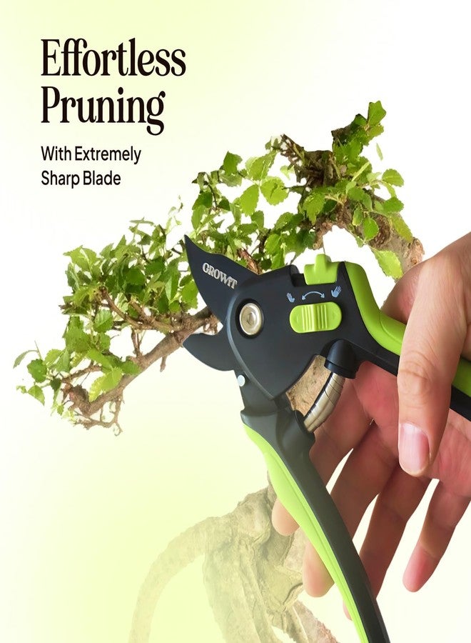 Craft911 Ultra Sharp Pruning Shears Hedge Clipper - Cuts 3X Easier, Dual-Size Opening, Weak Hand Arthritis Clippers, Rust-Resistant Pruner, Effortlessly Cuts - Image 3