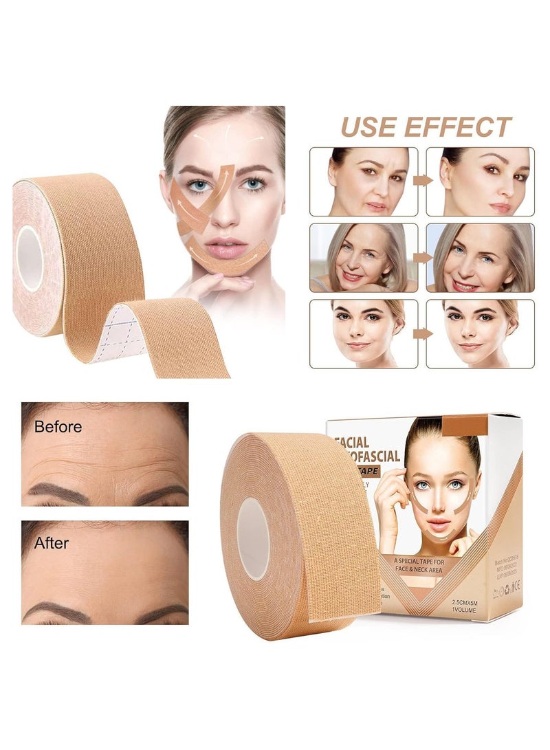 Elaimei Face Lift Tape, Facial Myofascial Lift Tape, Rolls Anti Wrinkle Facial Patches for Face Lifting, Face Toning Belts, Unisex Neck Lift Tape For Firming and Tightening Skin  - Image 2