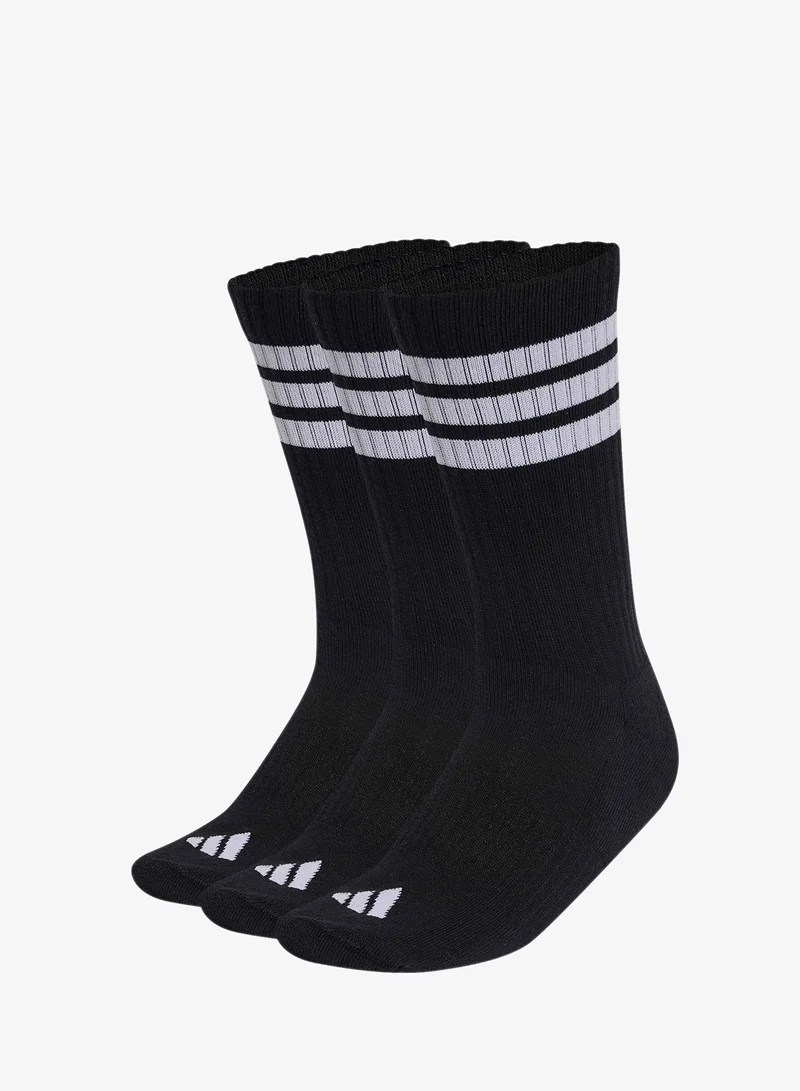 اديداس 3 Pack 3-Stripes Cushioned Crew Socks