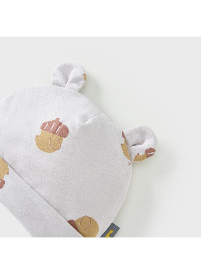Tongtai Baby Hat Autumn Winter Pure Cotton Padded Newborn Windproof Cap Gray 34-38cm 0-3 Months - Image 1