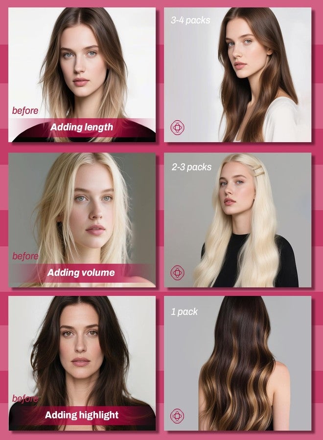 Moresoo Micro Link Hair Extensions Human Hair Dark Blonde and Ash Blonde Highlight Micro Beads Hair Extensions Real Human Hair for Wedding 57g - Image 4
