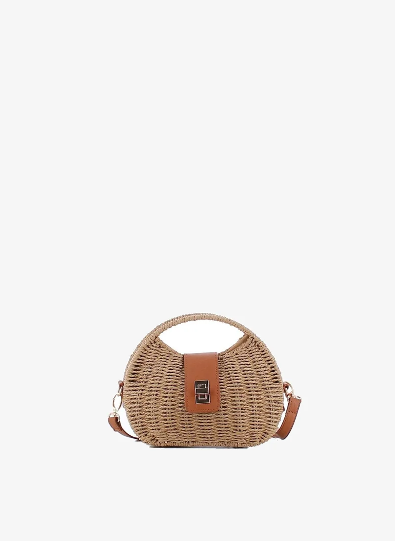 Marina Galanti Marina Galanti Women's Bottidda Straw-Effect Shoulder Bag - Camel