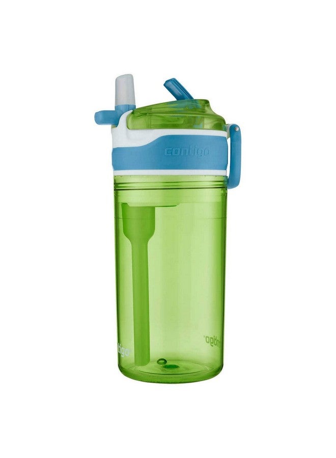 كونتيجو كيدز 2 في 1 أكواب سناكر مقاومة للانسكاب، عبوة من قطعتين، أزرق وأخضر - Image 1