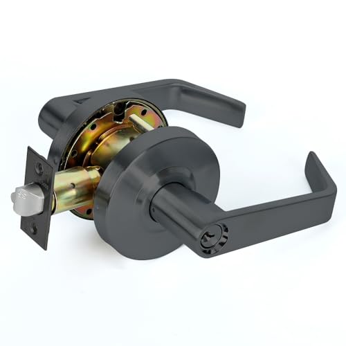 SUMBIN Ansi Grade 2 Commercial Heavy Duty Storeroom Door Lever Lockset UL 3 Hour Fire Rated ADA Matt Black Finish - Image 1