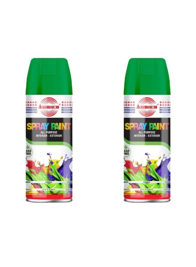 Asmaco Spray Paint - Fresh Green - 400 Ml - Set of 02