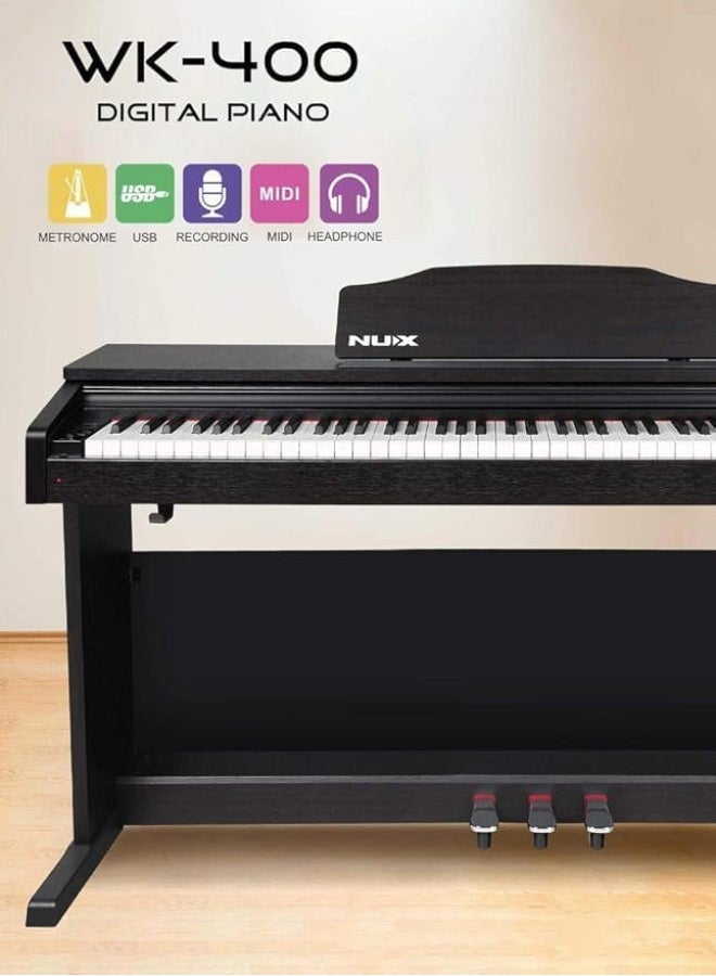 بيانو NUX WK-400 الرقمي بـ 88 مفتاحًا موزونًا مع حامل - Image 4