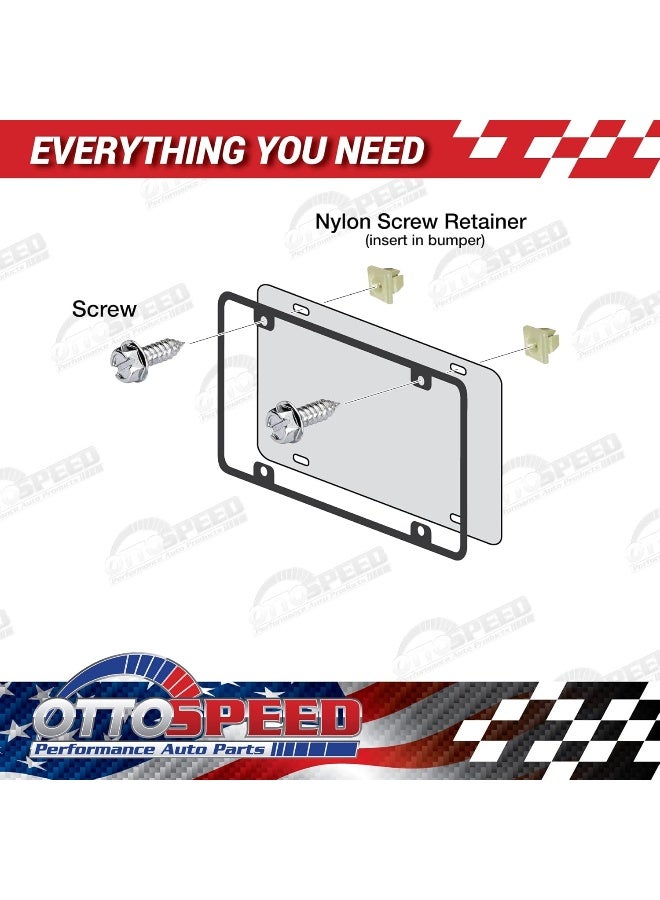 OttoSpeed Chrome License Plate Screws - OE Style Fastener Kit with Nylon Inserts for Fastening License Plates, Frames & Covers (Chrome Plated) - Image 4