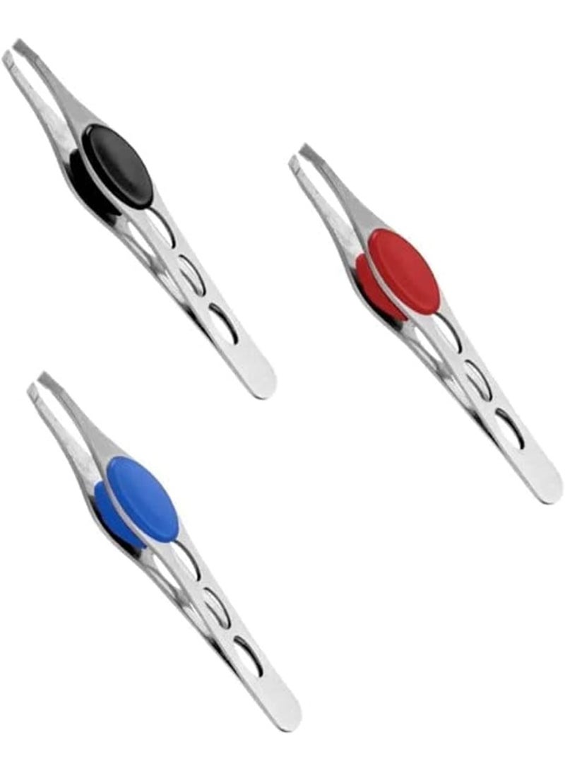 ملقاط حواجب معدني احترافي – متعددة الألوان - رأس مائل دقيق لإزالة الشعر بسهولة – تصميم مانع للانزلاق ومقبض مريح قطعة واحدة - Image 5