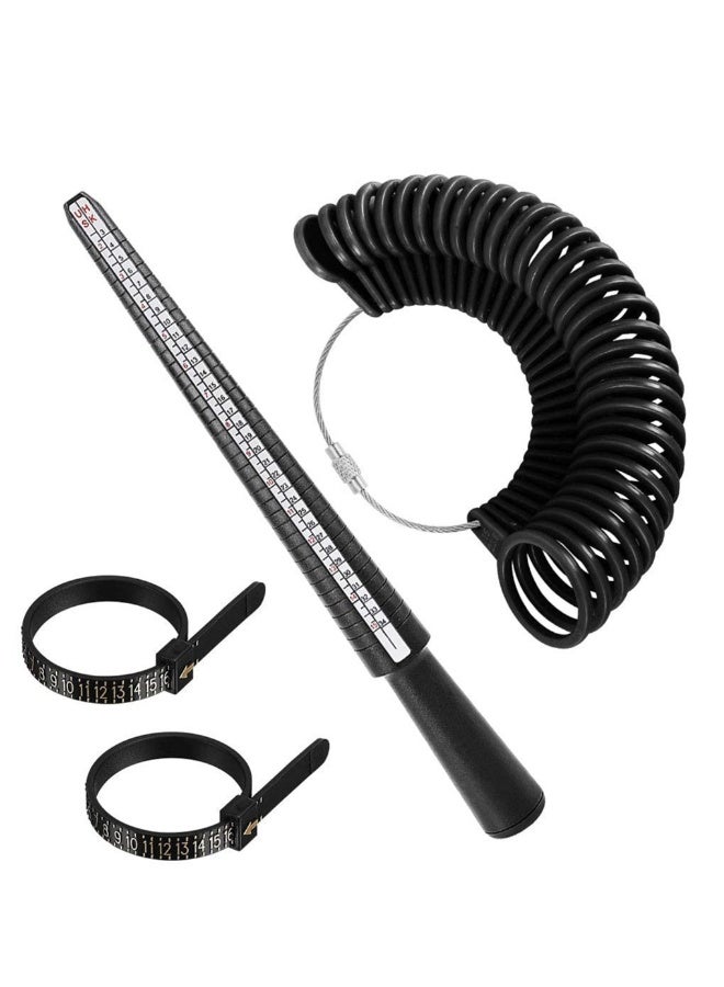 Ring Size Measuring Tool with Plastic Ring Mandrel & Perect Professionals Ring Sizer Guage, Size Stick Jewelry Mandrel and Ring Gauge Finger Size for Jewelry Making, Aluminum Ring Mandrel. - Image 1