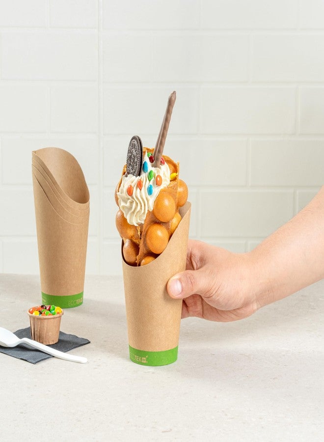 Restaurantware-Sustain 16 Ounce Charcuterie Cups, 100 Disposable French Fry Holders - No-Grease Lining, Incline Rim, Kraft Paper Snack Cups, For Birthday Parties, Events, Weddings, Buffets And More - Image 4