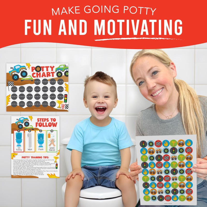 Hadley Designs Truck Potty Training Chart for Toddlers Boys - Sticker Chart for Kids Potty Training Chart for Toddlers Boys, Potty Sticker Chart for Toddlers Boy, Potty Rewards - Image 5