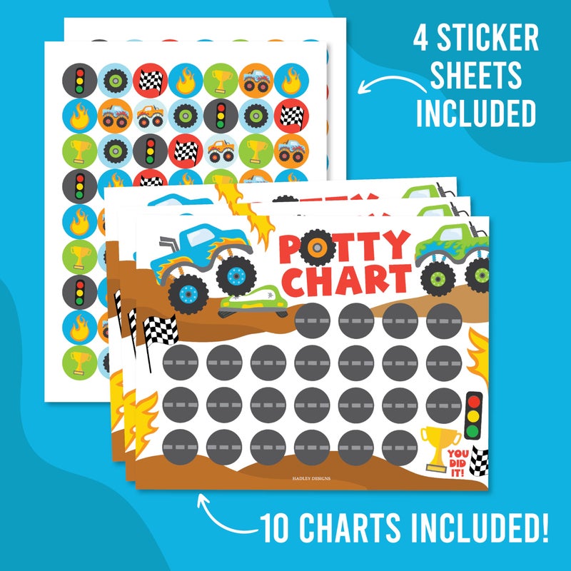Hadley Designs Truck Potty Training Chart for Toddlers Boys - Sticker Chart for Kids Potty Training Chart for Toddlers Boys, Potty Sticker Chart for Toddlers Boy, Potty Rewards - Image 3