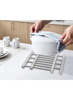 Happy Home Hot Pot Stand Adjustable Trivet Expandable Stainless Steel Pot Rack Saucer Heat Resistant Pot Saucer for Pots, Pans Kitchen Table Coaster, Bowl Mat Coaster, Pot Holder Coaster (1Pcs)  - Image 2