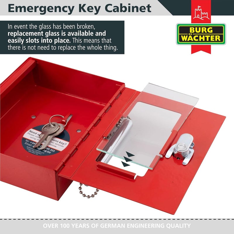 Sterling EB01 Emergency Key Box, with Brak Glass Hammer,Red,120mm x 150mm x 40mm - Image 4