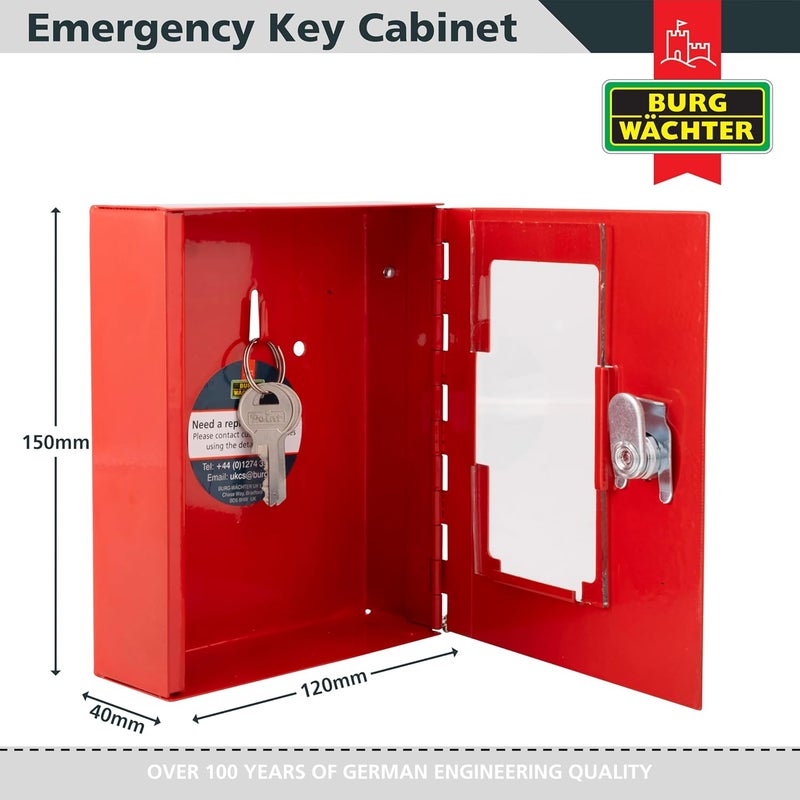 Sterling EB01 Emergency Key Box, with Brak Glass Hammer,Red,120mm x 150mm x 40mm - Image 2