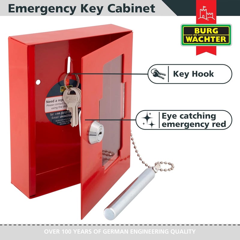 Sterling EB01 Emergency Key Box, with Brak Glass Hammer,Red,120mm x 150mm x 40mm - Image 5