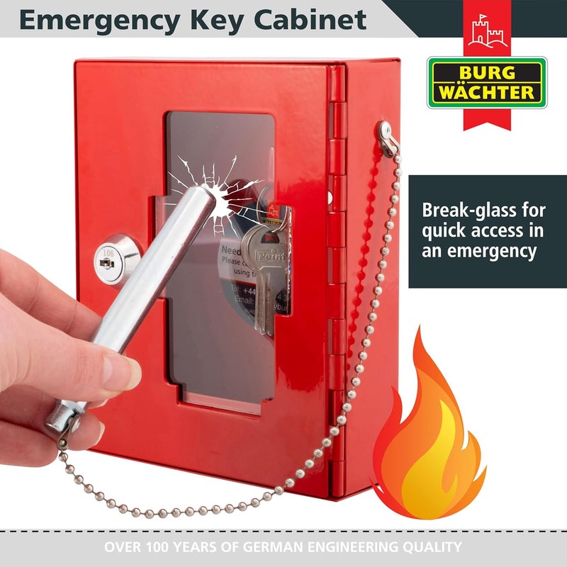 Sterling EB01 Emergency Key Box, with Brak Glass Hammer,Red,120mm x 150mm x 40mm - Image 3