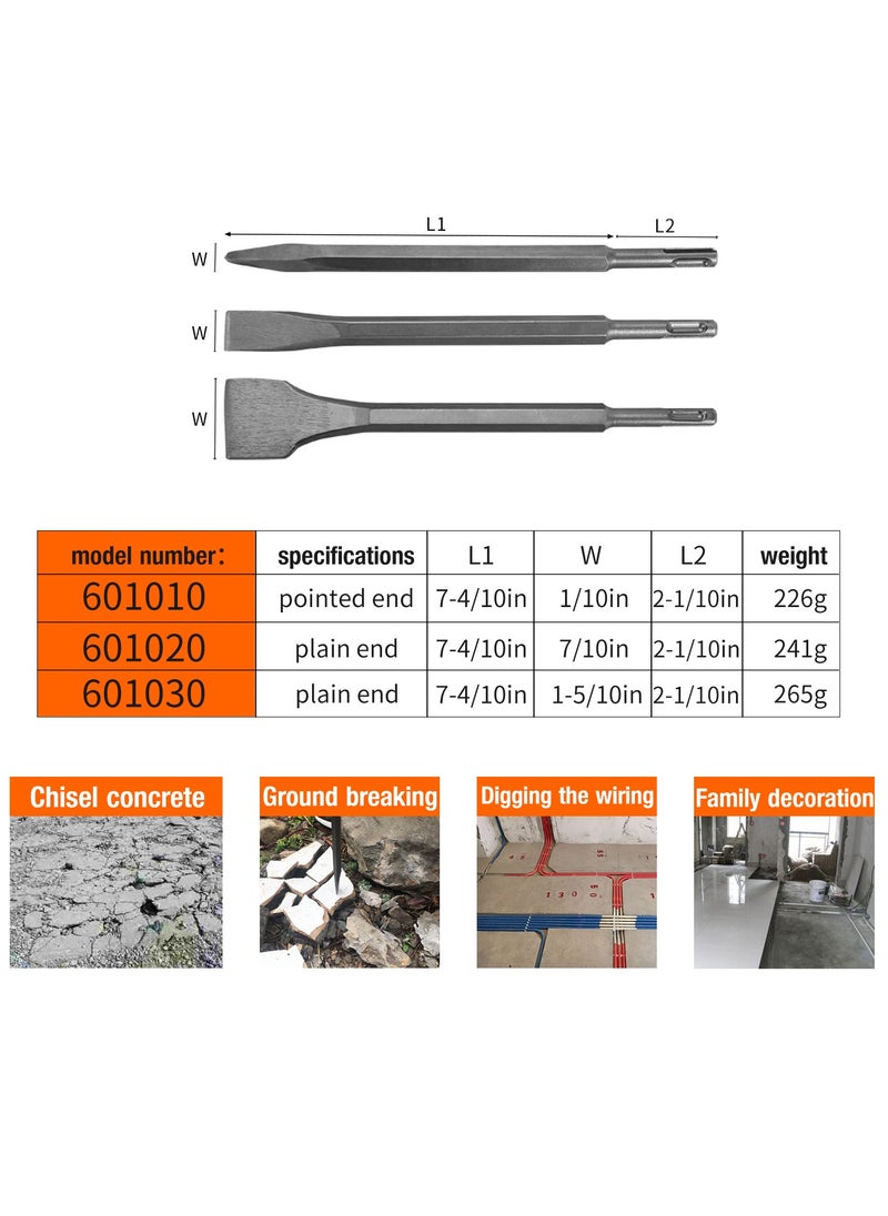 KSEIBI SDS-Plus Spade Chisels with Size 40x250mm, High Quality Steel Chisel, Wide Chisel - SDS Chisel Bits for Hammer Drills – Tile Removal for Construction, Demolition, Tile, Concrete, Brick, Stone Work.  - Image 5