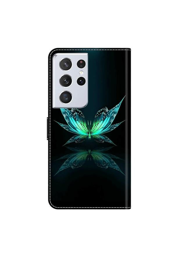 إيروريكس جراب لهاتف Samsung Galaxy S21 Ultra مصنوع من الجلد المقاوم للصدمات ثلاثي الأبعاد من الكريستال - Image 3