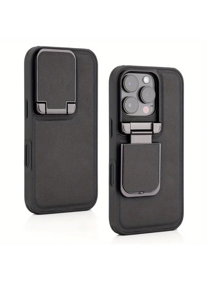 Temu Luxury Business Case with Built-in Stand Protects Camera from Shocks and Scratches Stylish Multifunctional Phone Cover Compatible with iPhone 14 Pro - Image 1