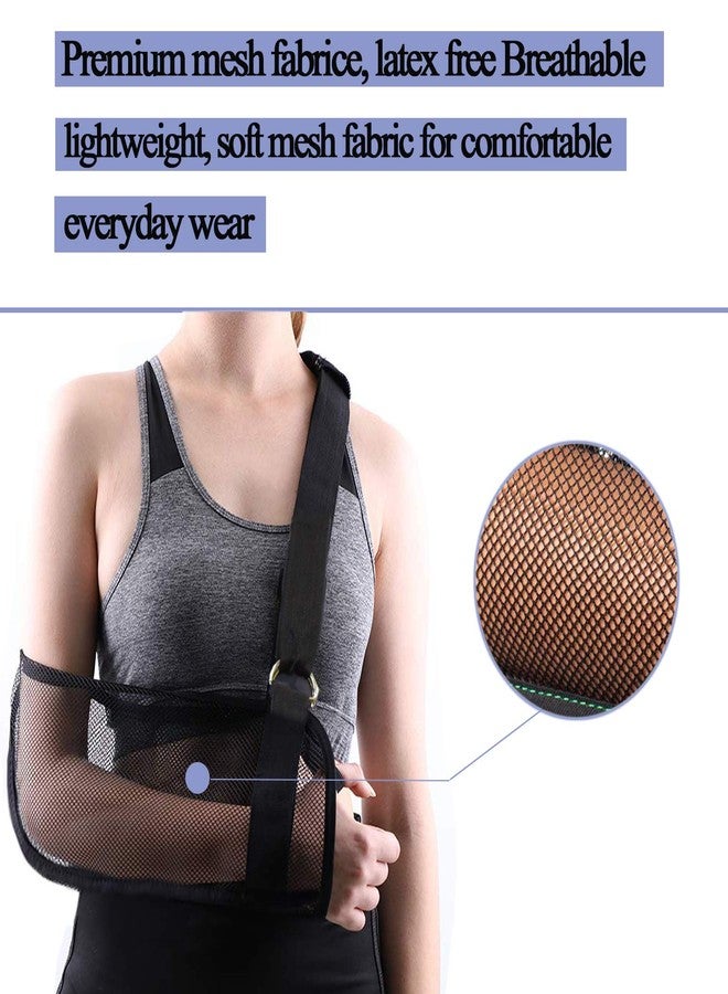 YAVOUN Breathable Mesh Arm Sling for Shower - Adjustable, Slings for Arm Torn Rotator Cuff Injury, Shower Sling for Shoulder, Elbow, Wrist, Sling Forearm - Right Left Arm for Men Women(Black) - Image 3