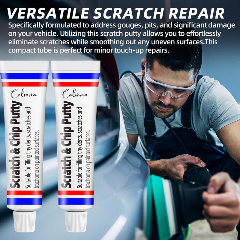 Calvana Car Body Filler Repair Kit, Automotive Putty Scratch Filler, Quick-Drying Formula for Minor Touch-ups,Sand Paper Combo - Image 4