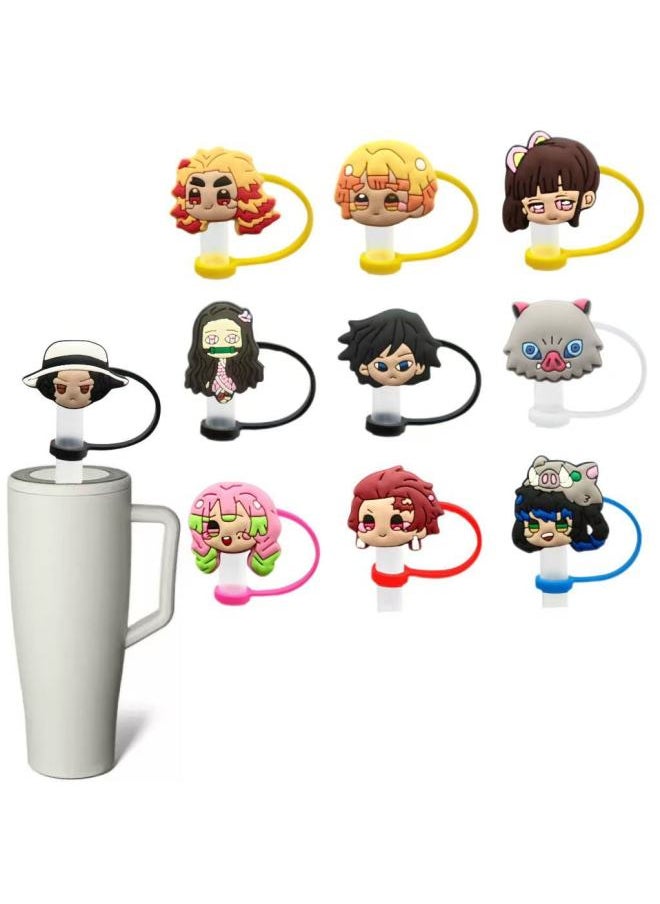 Generic - Cartoon Diffuse Silicone Straw Cap Dust-proof Straw Plug 10MM Silicone Straw Sleeve-Color:3-Specifications:10mm - Image 1