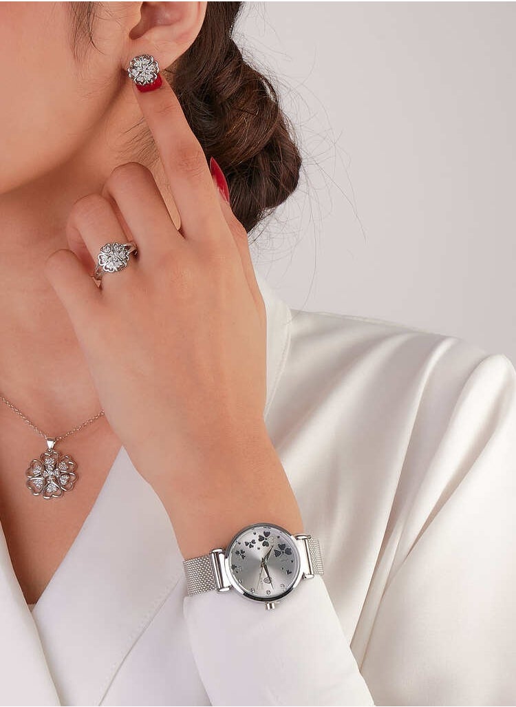 ALBAROO - A set of watch, pendant and earrings in the shape of a rose - Image 1