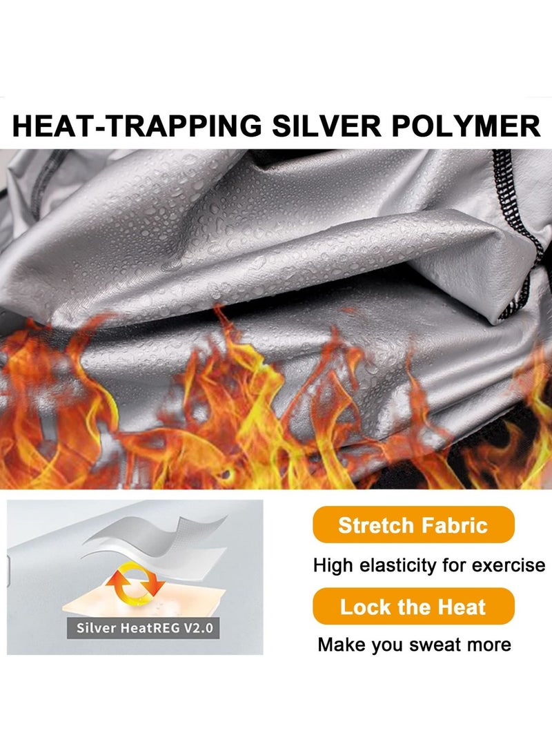 SYOSI بدلة ساونا للرجال - قميص بأكمام طويلة وسترة للتمرين وتشكيل الجسم وسحاب علوي ومدرب للياقة البدنية والتخسيس مقاس XL - Image 4