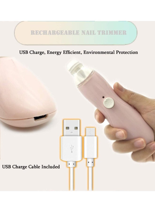 FANSIDI Rechargeable Baby Nail File, Electric Baby Nail Trimmer for Newborn Infant or Toddler Toenail and Fingernail - Girls and Boys Accessory - Extra Replacement Pads Included (Pink) - Image 2