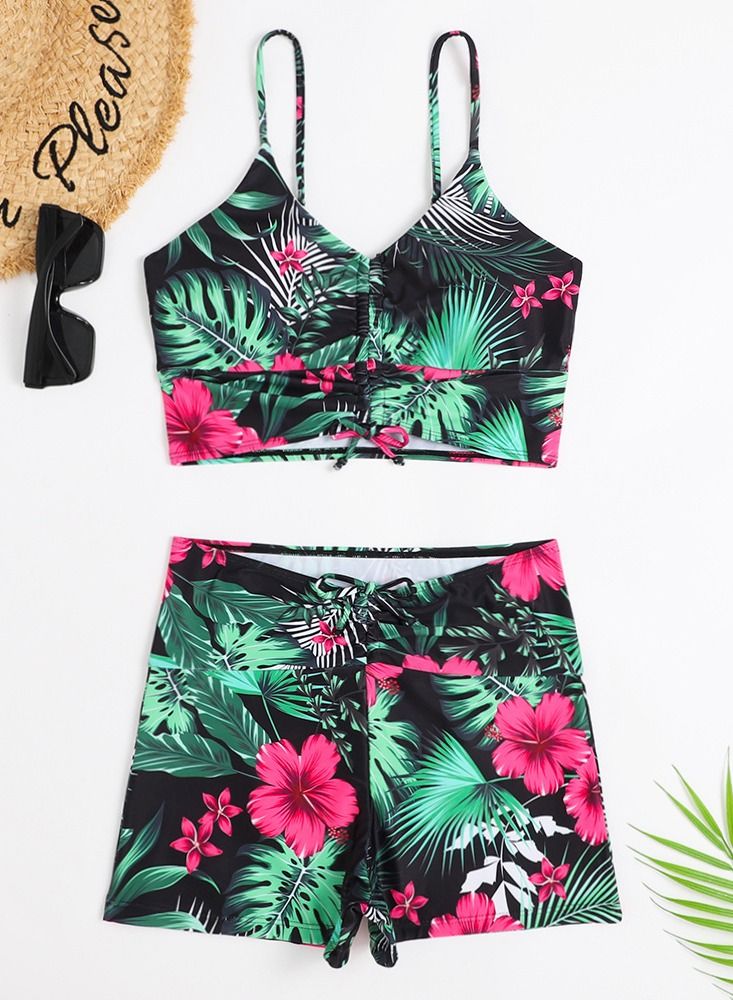 Loquat 2 Piece Boxer Swimsuit Beach Bikini 