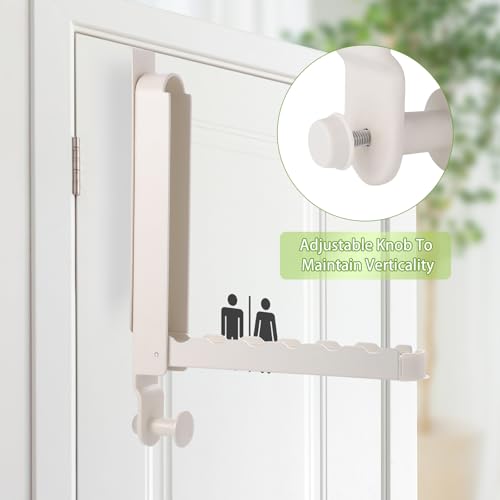Dntorx Over The Door Drying Rack, 2 Pack Foldable Over The Door Hooks Hanger for Laundry Clothes Heavy Duty Door Organizer Rack Coat Towels Hanging Storage for Bedroom Bathroom Kitchen - Image 5