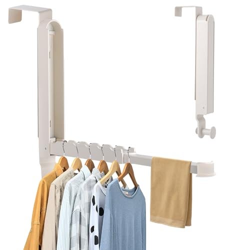 Dntorx Over The Door Drying Rack, 2 Pack Foldable Over The Door Hooks Hanger for Laundry Clothes Heavy Duty Door Organizer Rack Coat Towels Hanging Storage for Bedroom Bathroom Kitchen - Image 1
