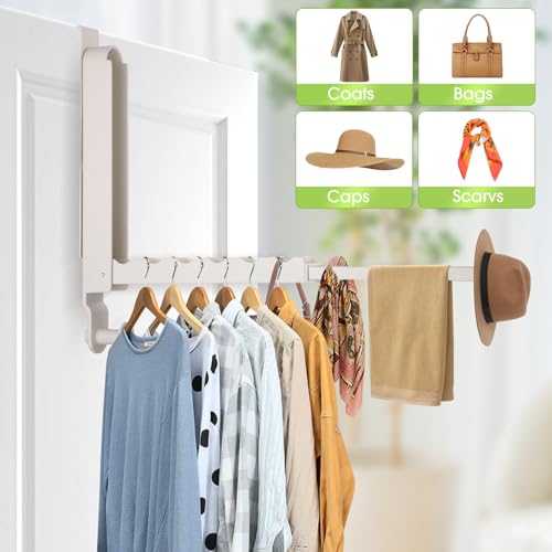 Dntorx Over The Door Drying Rack, 2 Pack Foldable Over The Door Hooks Hanger for Laundry Clothes Heavy Duty Door Organizer Rack Coat Towels Hanging Storage for Bedroom Bathroom Kitchen - Image 4