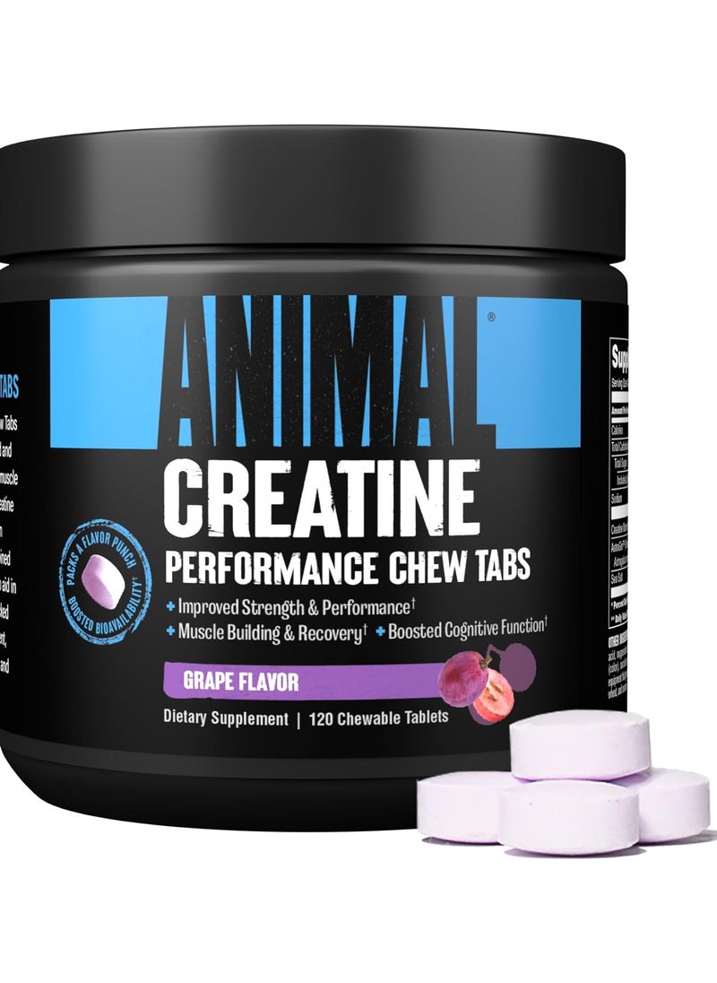 ANIMAL - Animal Creatine PERFORMANCE CHEW TABS, Grape Flavor - 120 Chewable Tablets - Image 1