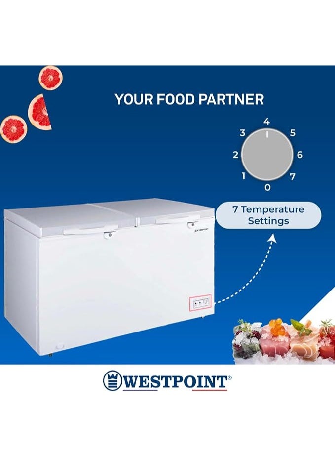 WESTPOINT Chest Freezer Gross 700L Nett 488L Double Door PCM Inner Lock Wheels Lamp 3 Baskets Drain Cap R600a Refrigerant ESMA 1 Star White HxWxD 85x165.5x74 cms One year warranty-WBXN-7019EWG2L 240 W WBXN-7019EWG2L white - Image 2