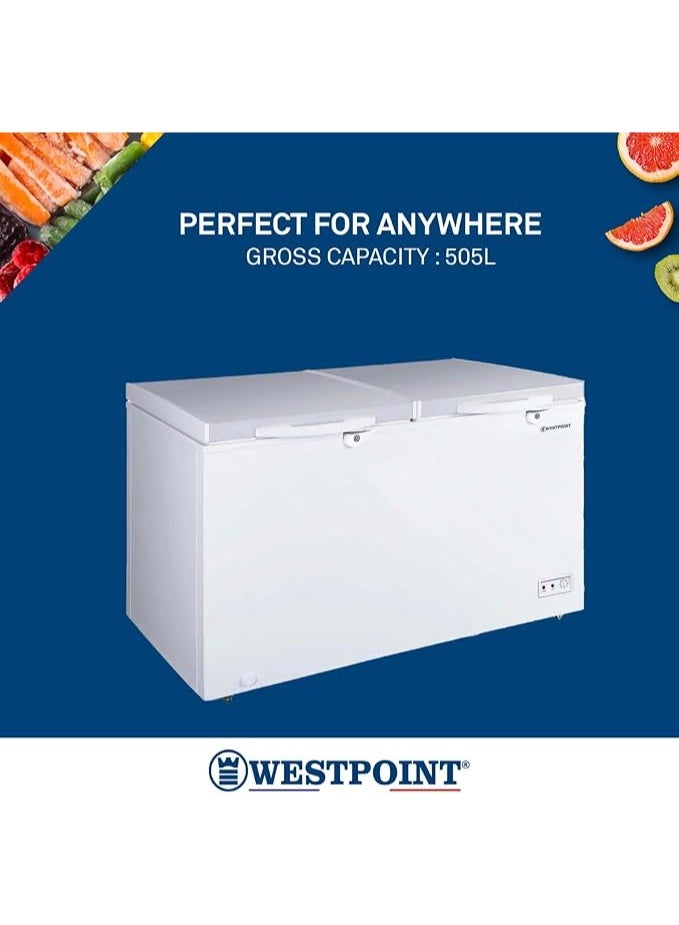 WESTPOINT Chest Freezer Gross 700L Nett 488L Double Door PCM Inner Lock Wheels Lamp 3 Baskets Drain Cap R600a Refrigerant ESMA 1 Star White HxWxD 85x165.5x74 cms One year warranty-WBXN-7019EWG2L 240 W WBXN-7019EWG2L white - Image 4