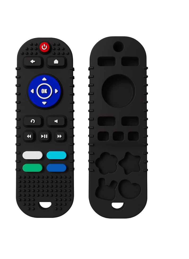 Generic - Remote control-shaped teether for babies, soft silicone teething toys with pacifier clips, safe chewable toys for babies, girls, and boys aged 6 to 12 months. - Image 1