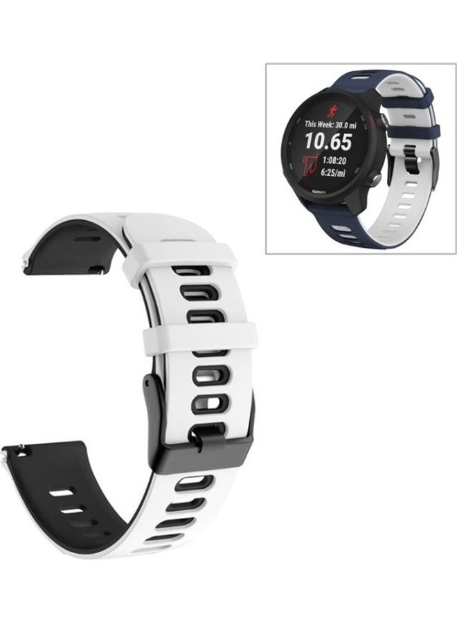 NIBEMINENT Silicone Wrist Strap 22mm For Huawei Watch GT2e 46mm White/Black - Image 2